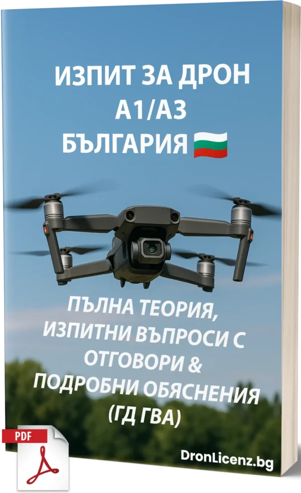 България Изпит за Дрон A1/A3 – Пълна теория, 500+ въпроса в стил изпит с отговори и подробни обяснения