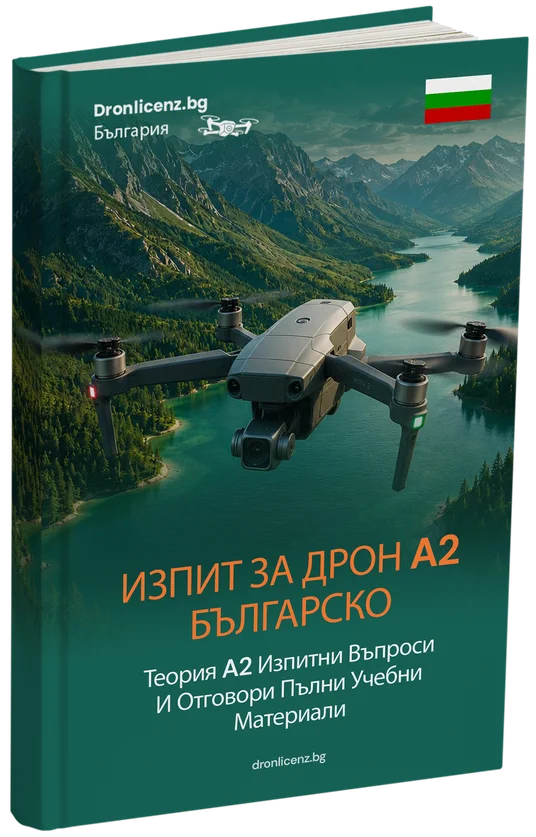 Изпит за лиценз за дрон A2 България – Задълбочена теория, пълни учебни материали и 500+ въпроса и отговора като на изпит